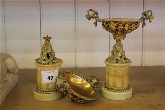 Pair French ormolu tazzas